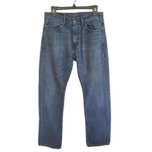 Men's Levi's 505 Regular Fit Straight Leg Jeans - 32 x 34 - Classic Blue Denim
